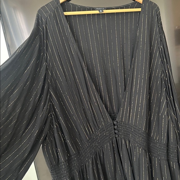 Torrid Black Gauze Button Front Smocked Babydoll Blouse Size 5X - Picture 12 of 16